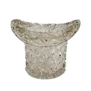 Fenton EAPG Daisy and Button Clear Glass Top Hat Vintage