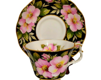 Vintage Royal Albert Alberta Rose Provincial Flowers Series Tea Cup Saucer