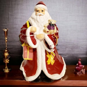 Vintage Spode Christmas Tree Collection Santa With Pack & Tree Cookie Jar READ