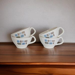 Canonsburg Temporama 6 Oz Coffee Cups Atomic Era Mid Century Modern Set of 4