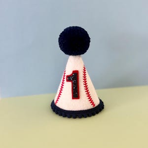Baseball party hat, Baseball 1st birthday, cake smash, sport theme birthday hat, 1st birthday image 5