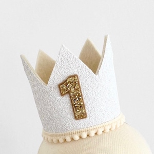 Beige 1st birthday crown || Beige crown || 1st birthday crown || Unisex crown || Beige birthday party || Any Aage available
