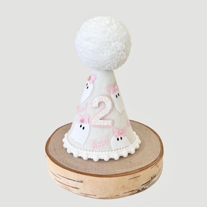 Cute ghost halloween party hat, Party hat, Spooky one, Girl white ghost hat, Cake smash, 1st birthday