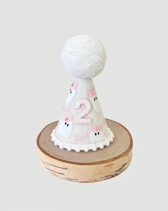 Cute ghost halloween party hat, Party hat, Spooky one, Girl white ghost hat, Cake smash, 1st birthday
