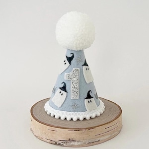 Spooky one boy party hat, Halloween birthday hat, 1st birthday, Cake smash, Ghost hat