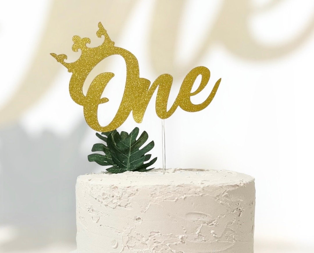 ONE Gold Crown Cake Topper 1st Birthday Cake Topper - Etsy
