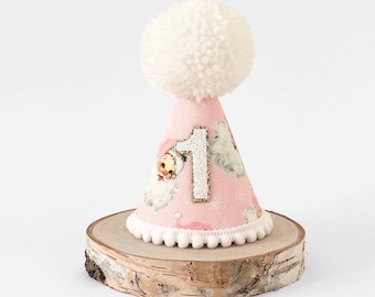 Pink Christmas party hat, Santa party hat, Christmas baby, My 1st Christmas, Christmas cake smash, Pink Christmas party hat