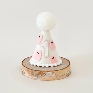 Girl Ghost party hat, Halloween hat, Spooky one hat, Cake smash, 1st birthday, Girl ghost party hat