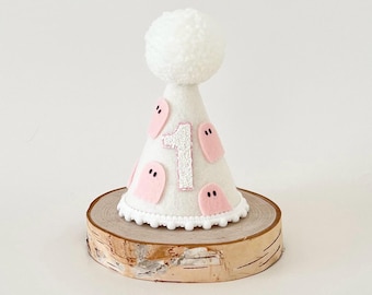 Girl Ghost party hat, Halloween hat, Spooky one hat, Cake smash, 1st birthday, Girl ghost party hat