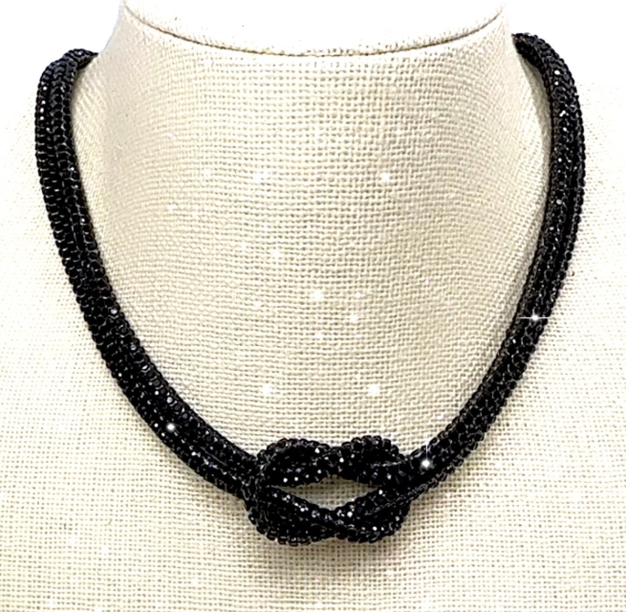 Black and Silver Crystal Rhinestone Necklace | website-1