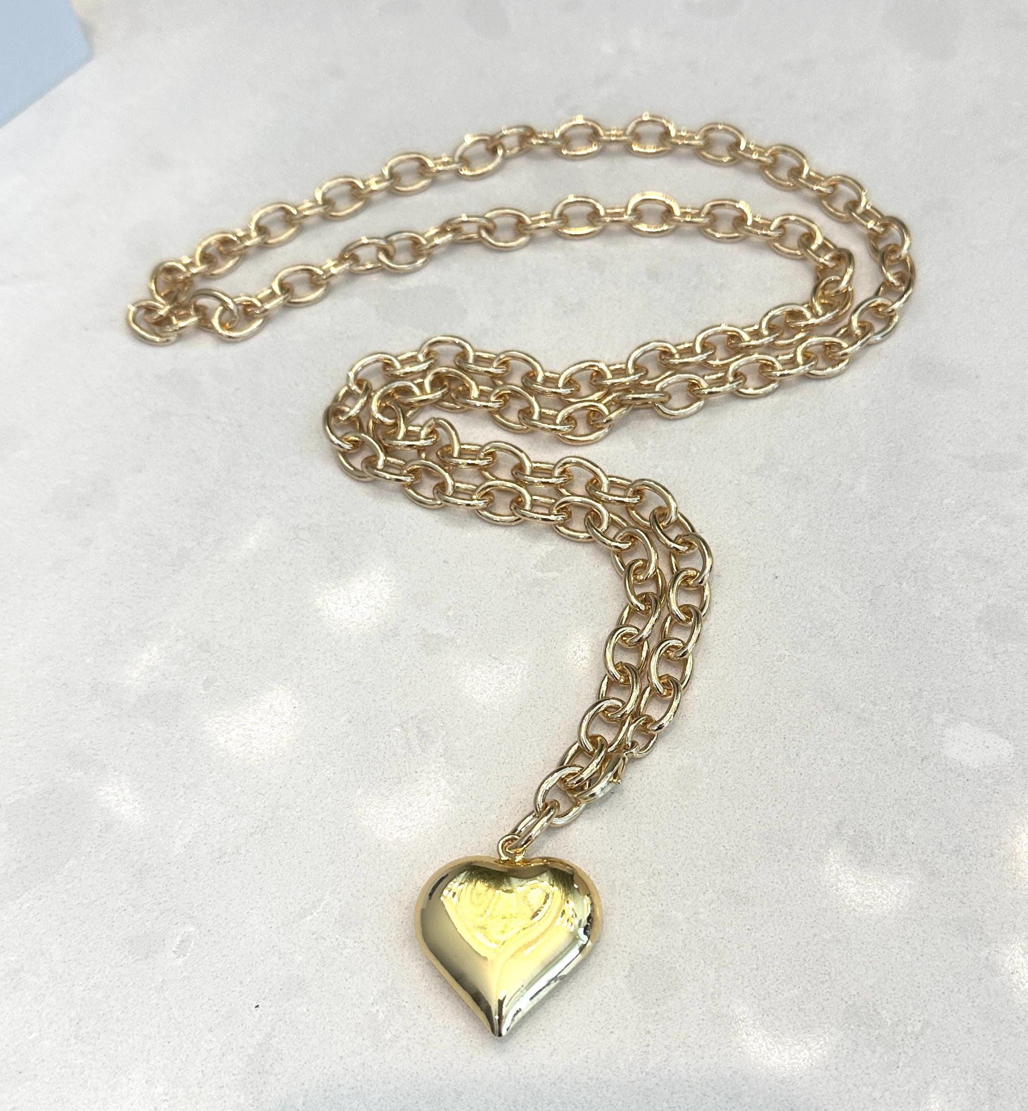 Long Heart Necklace - Etsy