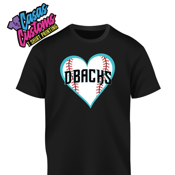 Arizona Diamondback heart teal DBACKS