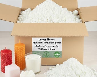 Cera de soja natural para velas | Cera vegana para hacer velas | Materiales para hacer velas | Kit de manualidades | Sostenible