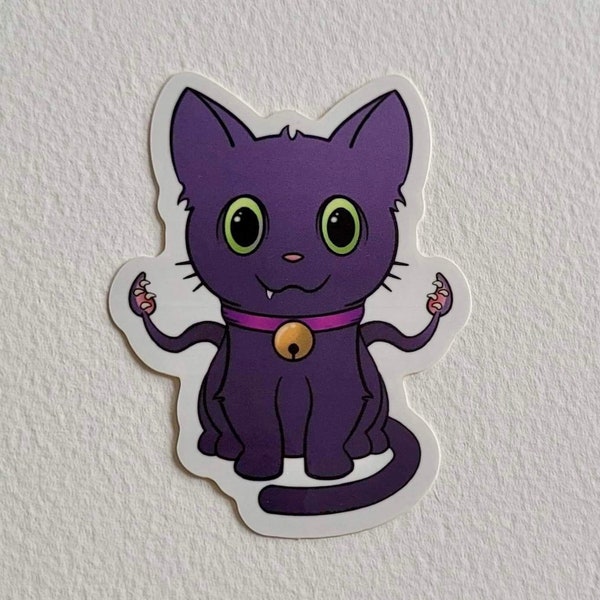 Displacer Beast Kitten Sticker, Tentacle Cat, Monster Cat, D&D Art,