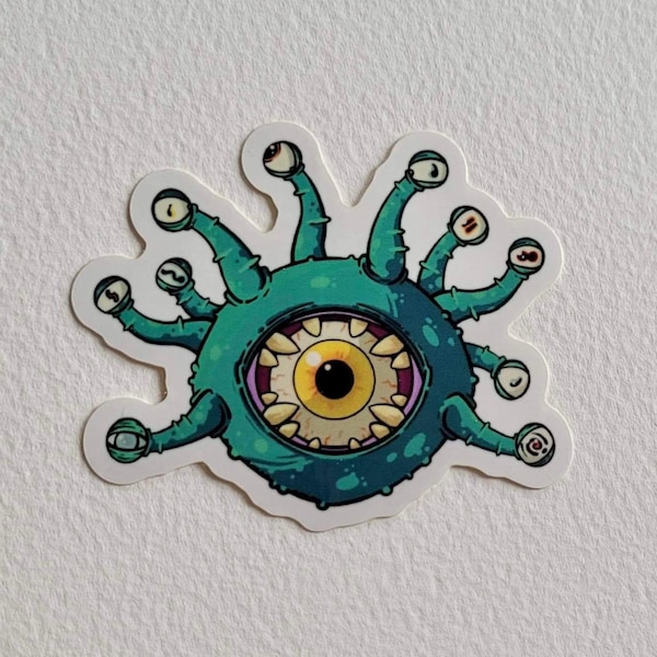 Beholder Sticker, D&D, Nerdy Swag, Eyeballs, Monster