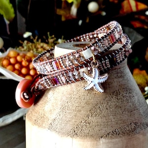 Starfish Beaded Wrap Bracelet