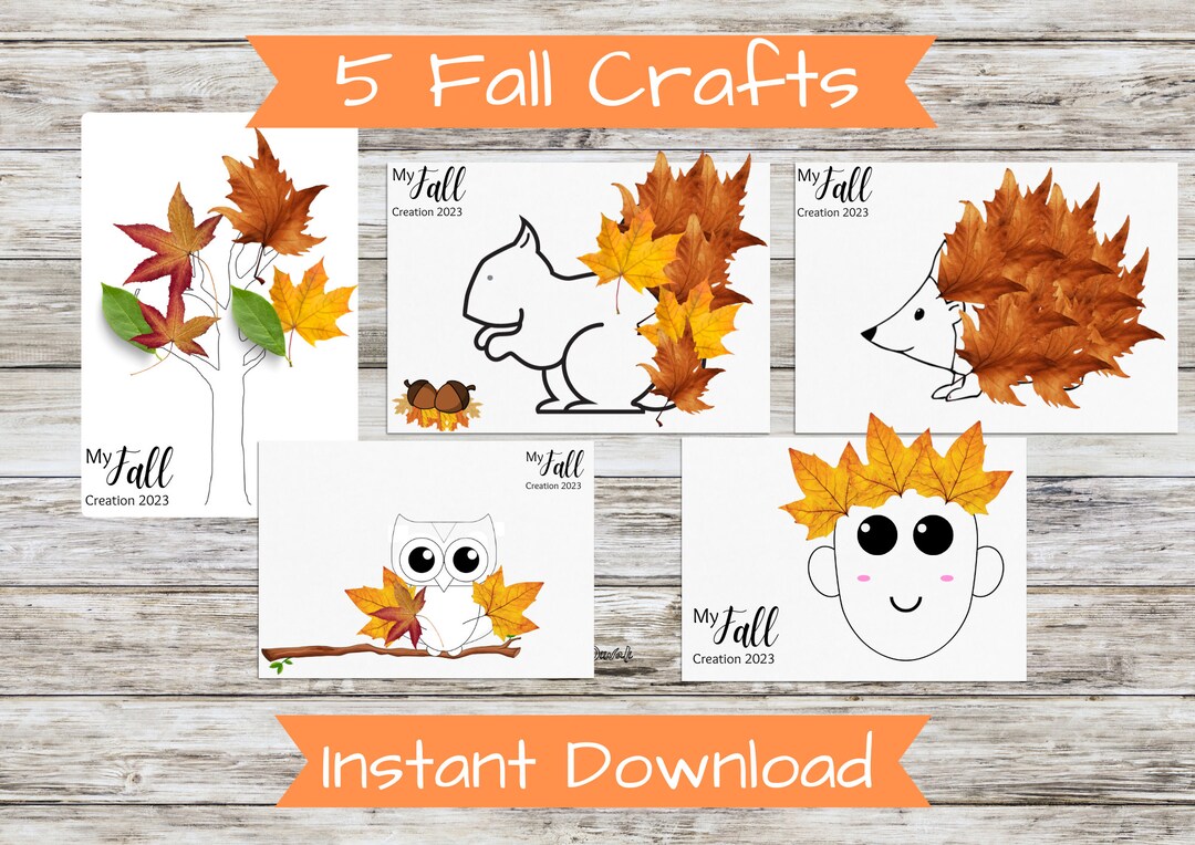 Fall Craft Printable for Kids Toddlers Preschool Wall Art Autumn