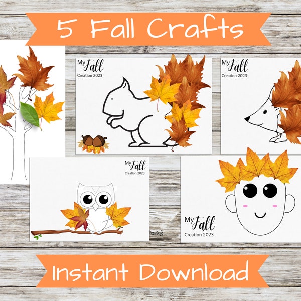 Fall Craft Printable, for Kids, Toddlers, Preschool,  Wall Art, Autumn Digital Print, Instant Download, Handprint Craft or Keepsake Gift
