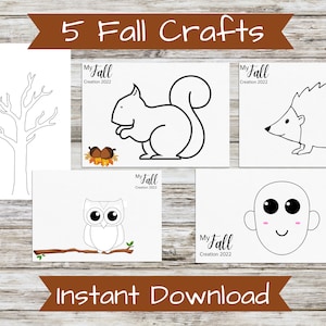 Fall Craft Printable for Kids Toddlers Preschool Wall Art - Etsy