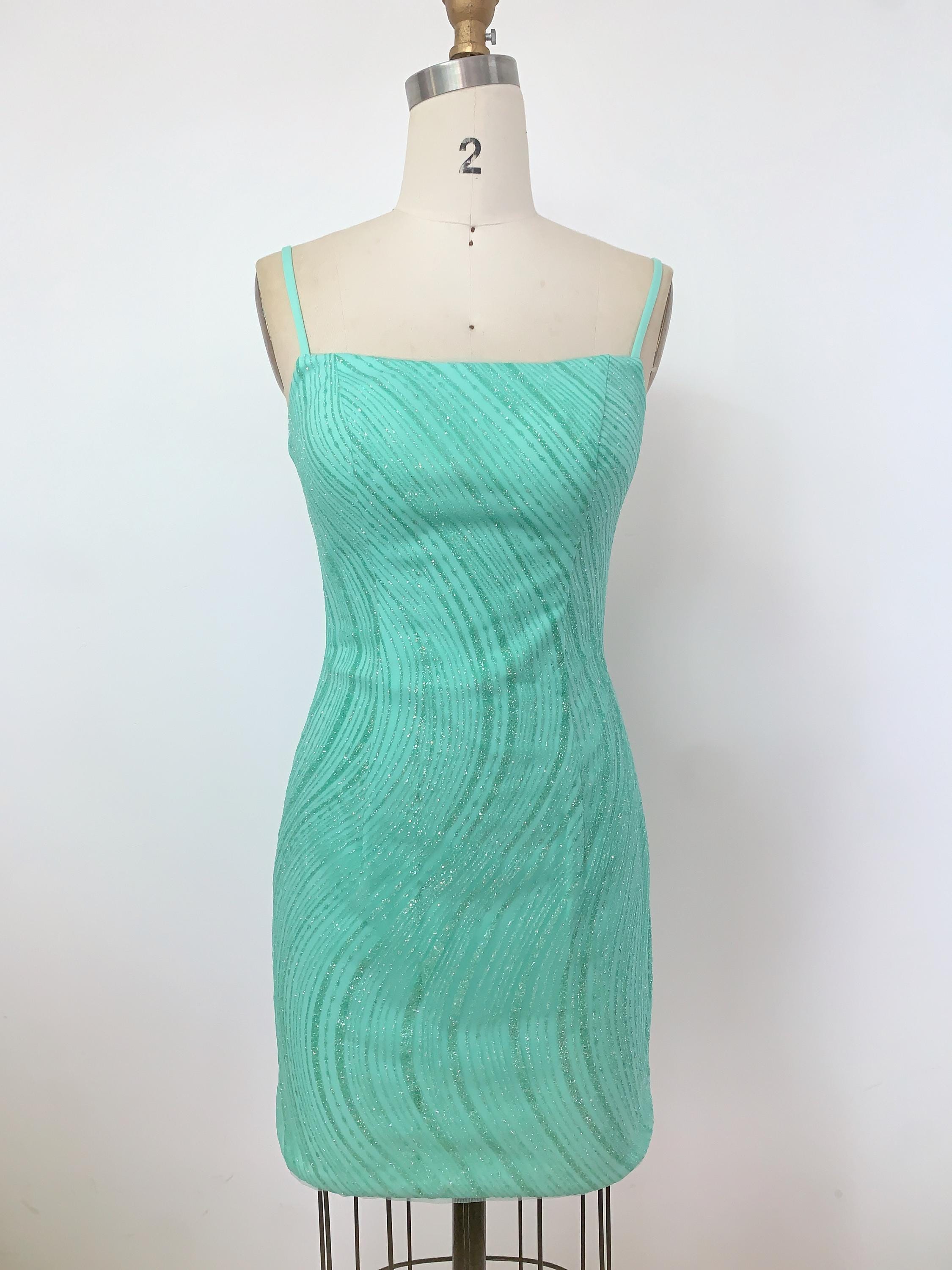 mint green bodycon dress Mint Green High Neck Cut Out Bodycon Dress main image 1
