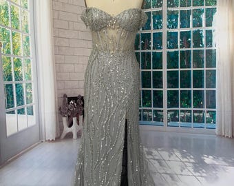 slim fit dress slacks Sparkly Silver Sequin Halter Mermaid Long Cheap Bridesmaid Dresses, BD –  mybestbridal main image 0