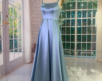 Maxi Evening Gown, NW Nightway Label, Light Blue Lace, Metallic Accent,  Sheath W Big Flare, Sleeveless, High Neck, Very Good Condition, 14 - Etsy  Canada