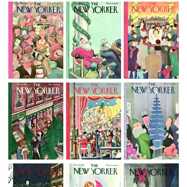 Vintage Magazine Covers 1930s The New Yorker | Retro Graphic Junk Journal Printable | DIGITAL DOWNLOAD