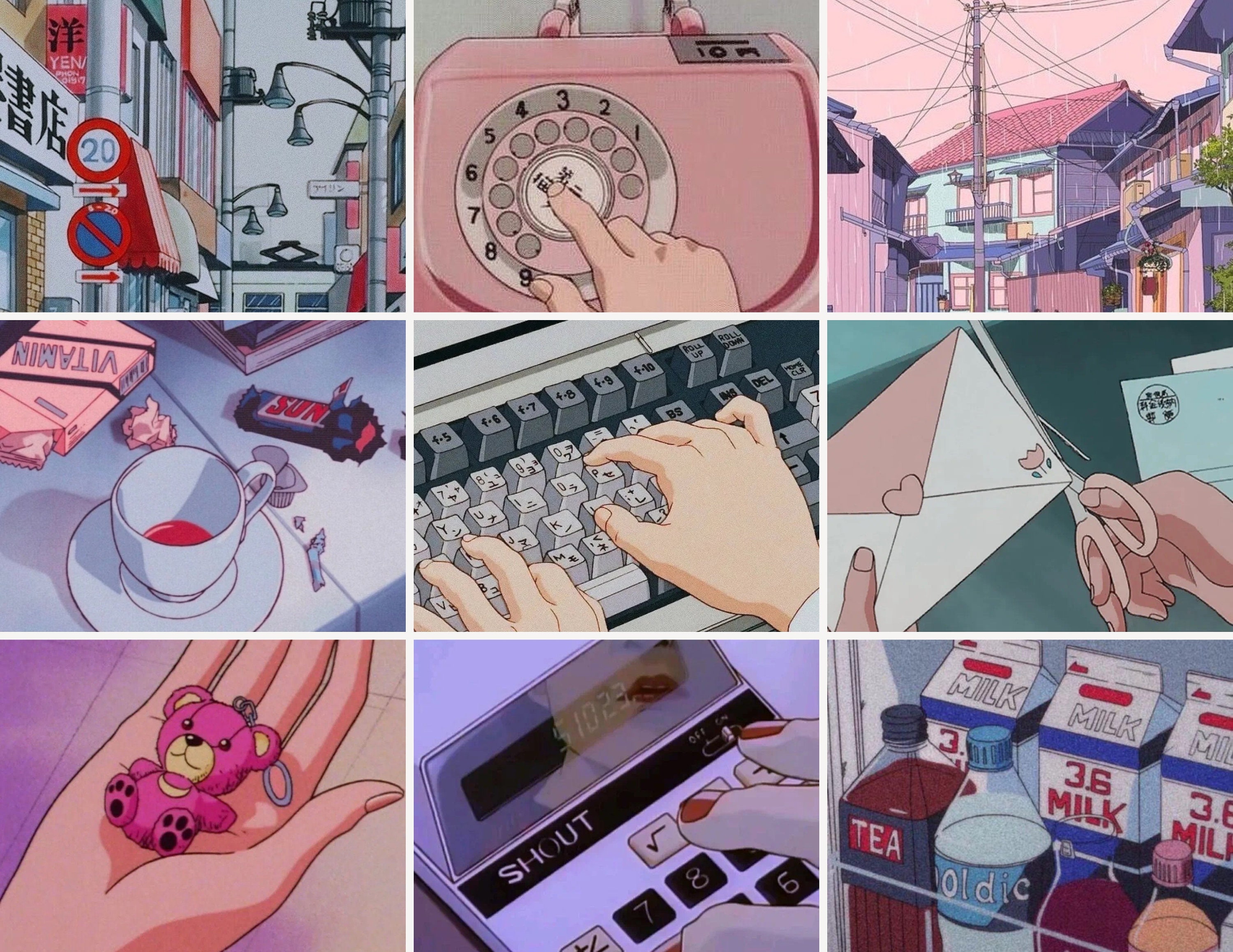 1990s Japanese Anime Still Cuts Aesthetic Background Collage Etsy