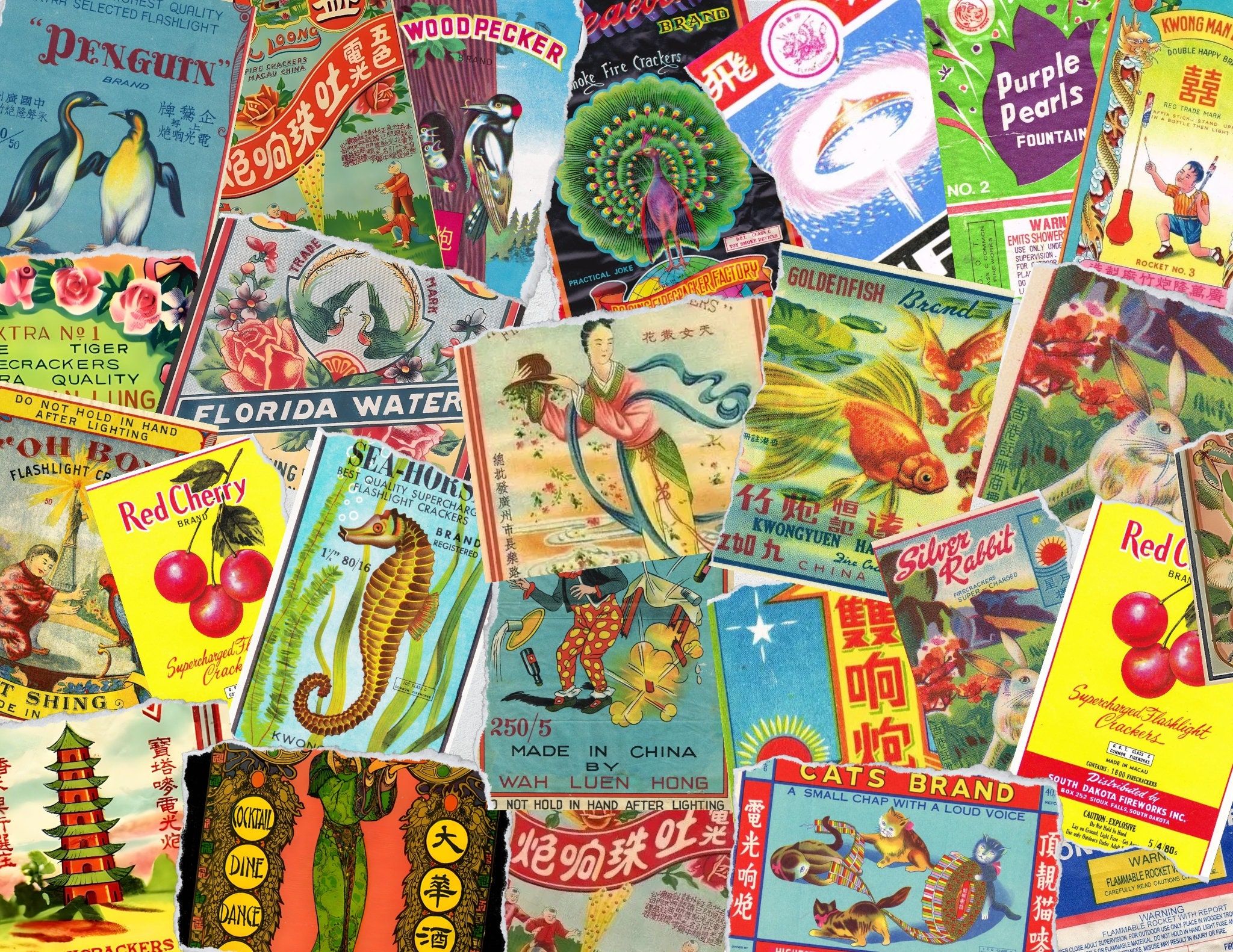 vintage-chinese-ephemera-advertising-poster-old-shanghai-firecracker