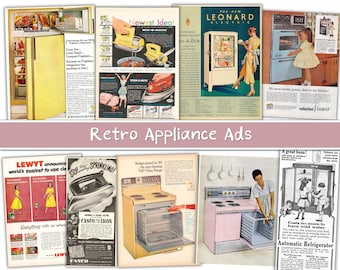 Vintage Home Appliance Ads Scrapbooking Printable | Retro Ephemera Embellishment Mixed Media Collage | DIGITAL DOWNLOAD