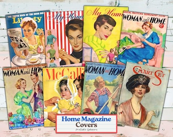 Classic Housewives & Home Magazine Covers – Vintage Printable Cards, Tags | Digital Download