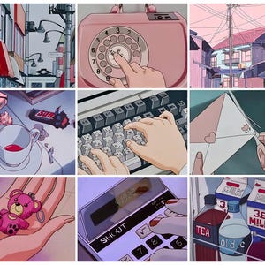 Japanische Anime Stills Ephemera | 1990er Retro Comics Szenen (Digitaler Download)