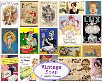 Antique Soap Poster Ads – Vintage Bath Product Ephemera (Digital Download)