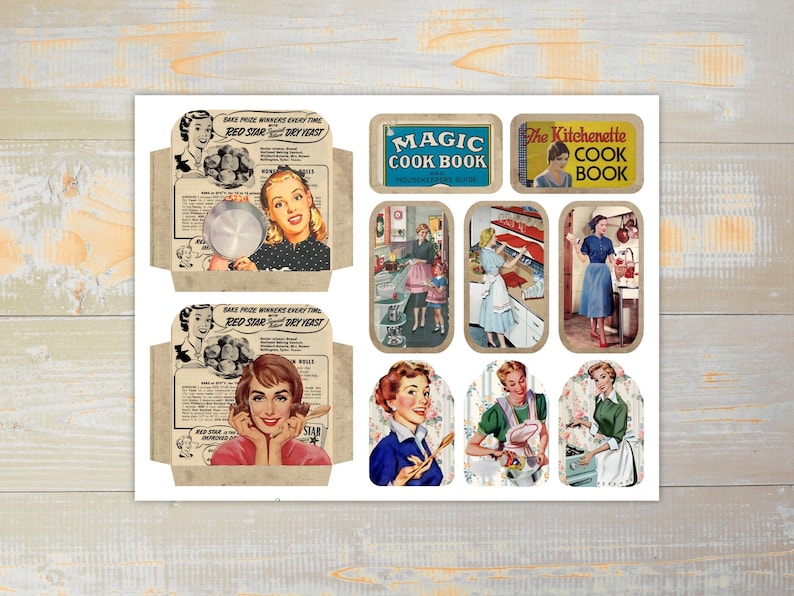 Retro Kitchen Junk Journal Kit | Vintage Cooking Ephemera (digital ...