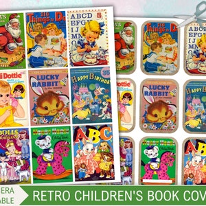 Portadas de libros antiguos imprimibles, adornos para álbumes de recortes, efímeras de libros antiguos con gráficos retro imprimibles, JPG/DESCARGA DIGITAL