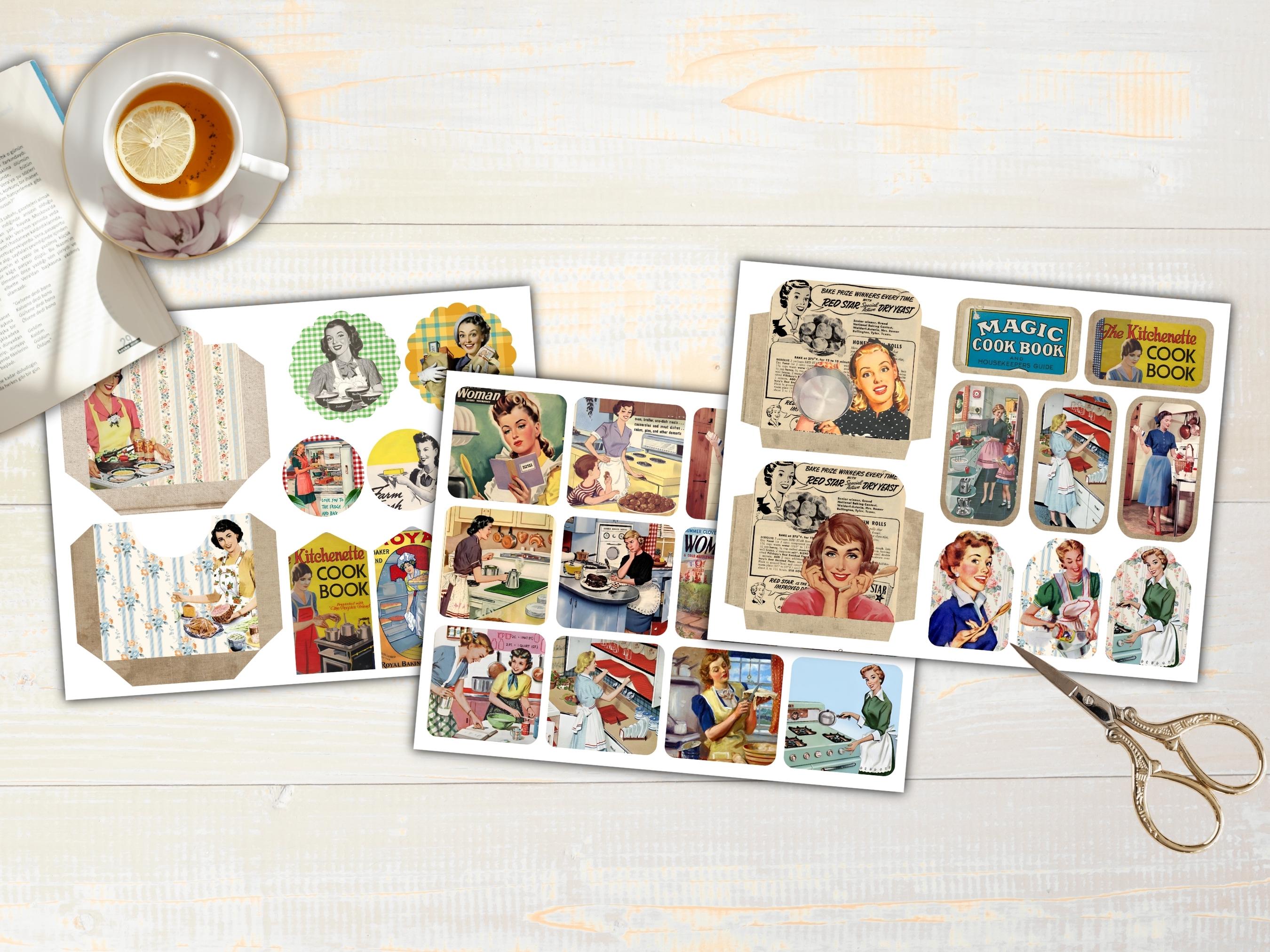 Retro Kitchen Junk Journal Kit | Vintage Cooking Ephemera (digital ...