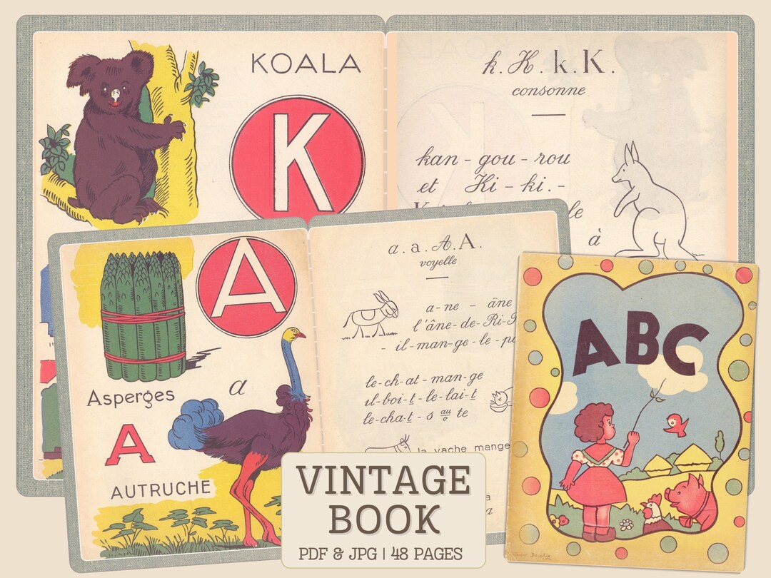 Vintage Childrens' Alphabet Book PDF | Antique Nursery Storybook ...