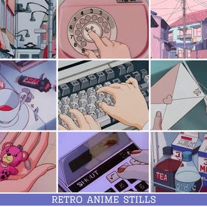 Japanese Retro Anime Stills Vol.1 | 1990s Aesthetic Comics Scenes Ephemera | DIGITAL DOWNLOAD