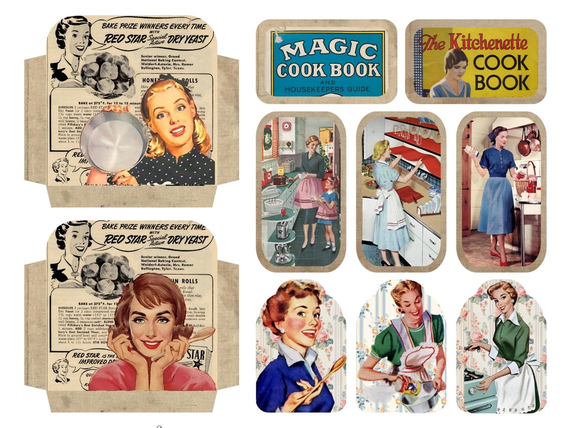 Retro Kitchen Junk Journal Kit | Vintage Cooking Ephemera (digital ...