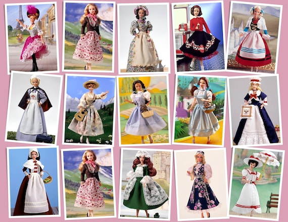 Vintage Doll Fashion Collection | Retro Dress Up Dolly ATC Card Collage Sheet | DIGITAL DOWNLOAD
