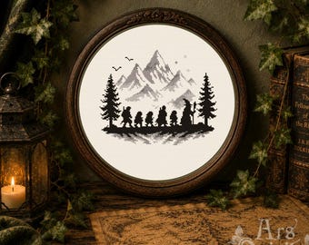 Patrón de punto de cruz de El viaje de la Comunidad del Anillo de Tolkien – El Señor de los Anillos (PDF)