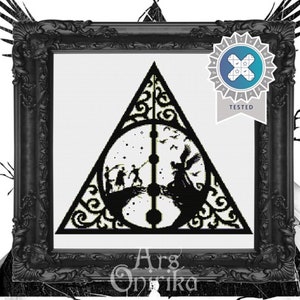 Deathly Hallows Cross Stitch Pattern - Wizard World - Dark Academia - Pattern Keeper Compatible - PDF Instant Download - Gothic Embroidery