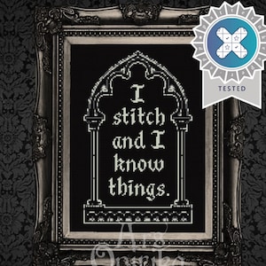 I Stitch and I Know Things – Medieval Cross Stitch Pattern – Digital Download – Pattern Keeper – Tapestry Style – Instant PDF