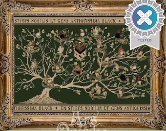 House Of Black - Family Tree Cross Stitch Pattern – Magical Ancestry Tapestry – Wizard Decor – Instant Download – Pattern Keeper Compatible