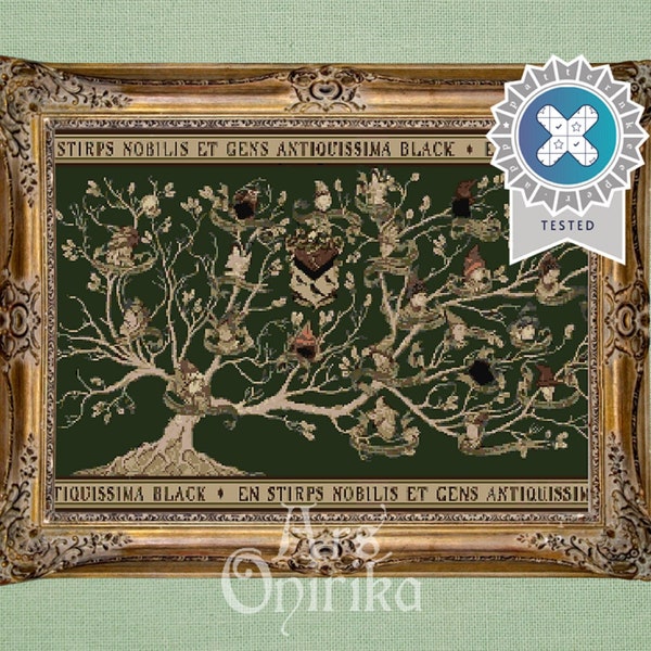 House Of Black - Family Tree - HP Cross Stitch Pattern - Wizarding World - Pattern Keeper - PDF Instant Download - English AND Spanish