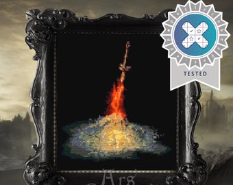 Dark Souls bonfire - Game Xstitch Pattern - Cross Stitch - Digital Pattern - Pattern Keeper - PDF Instant Download - Petit Point - Tapestry