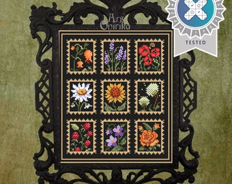 Wildflowers Cross Stitch Pattern - Botanical Cross Stitch - Digital Pattern Keeper - PDF Instant Download - English AND Spanish