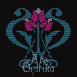 Art Nouveau Flowers - Easy Cross Stitch Pattern - Easy and small Cross Stitch Pattern - Pattern Keeper compatible - PDF Instant Download