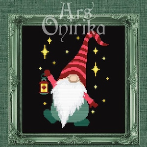 Gnome Cross Stitch Pattern - Christmas Cross Stitch - Easy and small Cross Stitch Pattern - Pattern Keeper compatible - PDF Instant Download