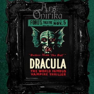 Dracula Poster – Gothic Cross Stitch Pattern - Vintage Horror Needlepoint - Halloween Decor - PDF Download - Pattern Keeper Compatible